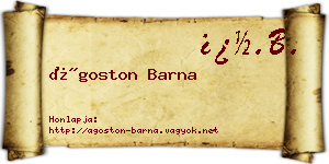 Ágoston Barna névjegykártya